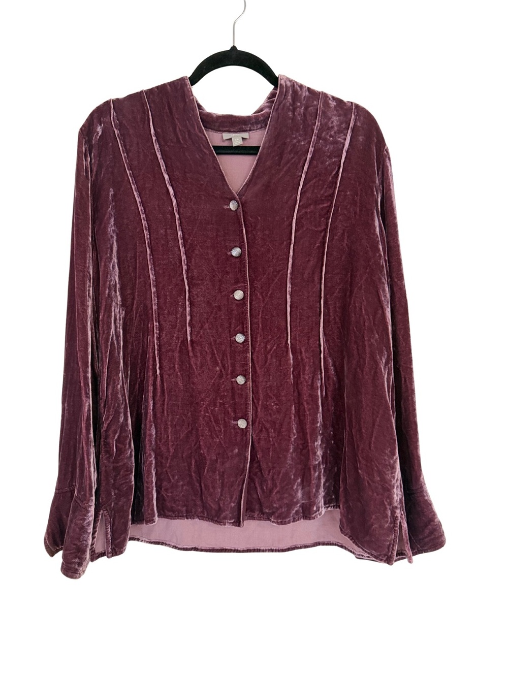 J. Jill Fall Whimsigoth Crushed Velvet Silk Rayon Blend Long sleeve XL